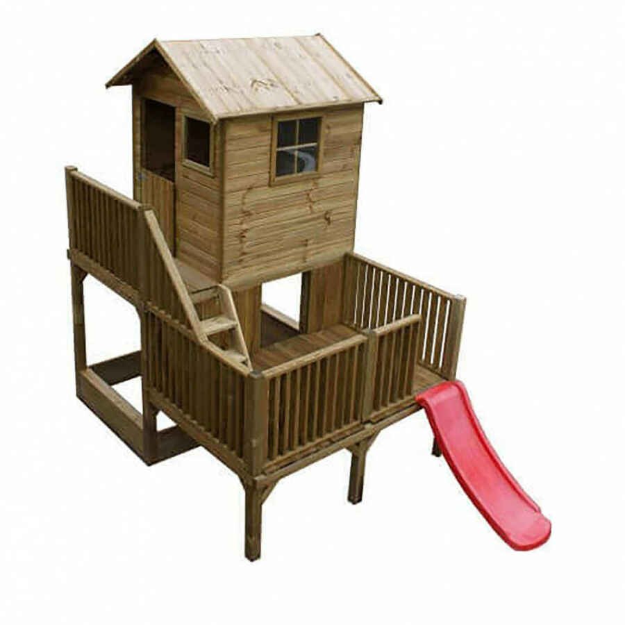 Casetta per bambini con scivolo in Legno cm 176x176x273 – VERO