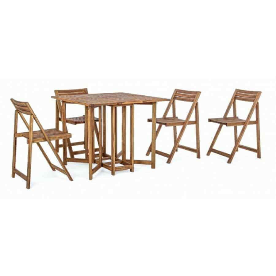 Set Tavolo con 4 Sedie in legno – NOEMI