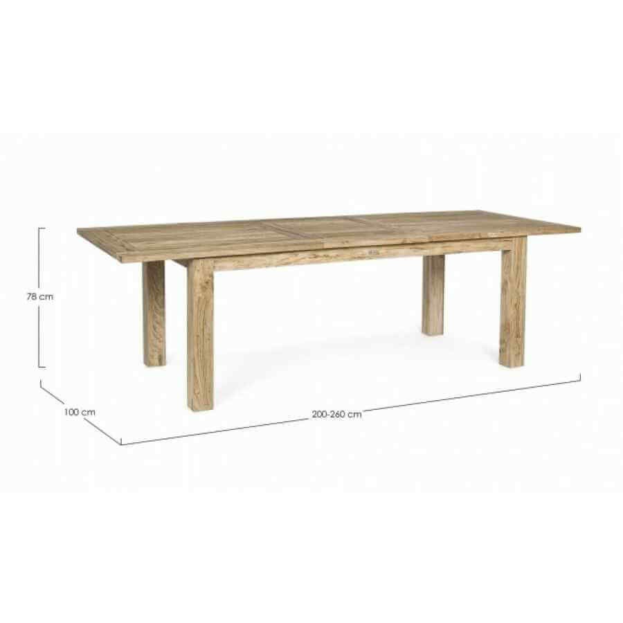 Tavolo Allungabile da giardino in teak FSC 200-260X100 – BOUNTY