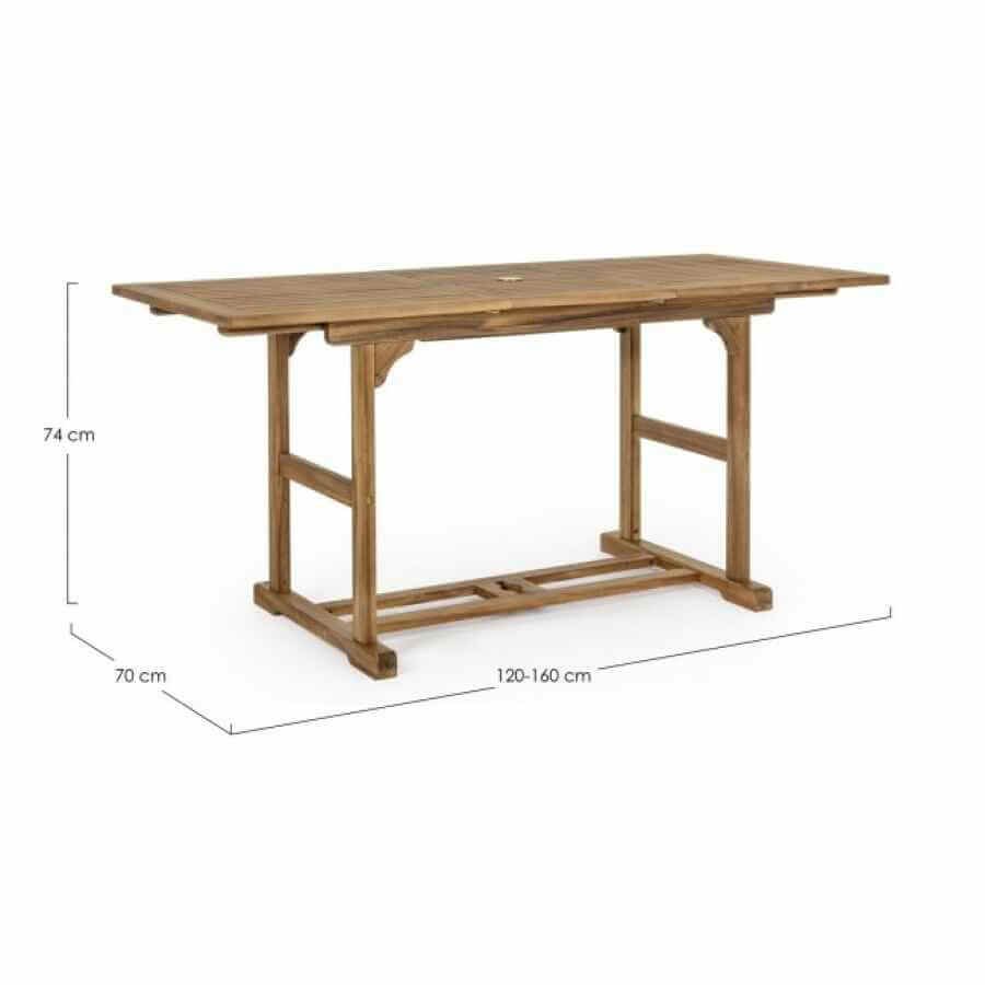 Tavolo da giardino Allungabile in legno 120-160X70 – NOEMI