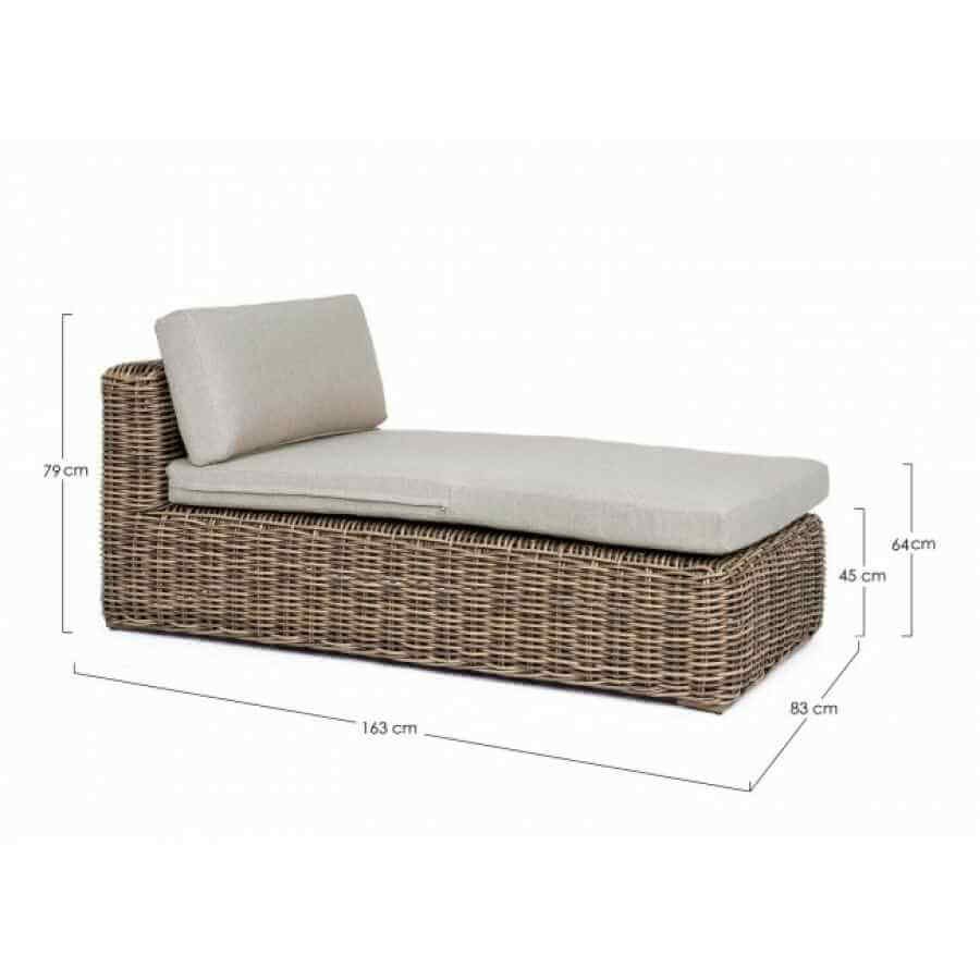 Chaise Longue con cuscini – CORALINE