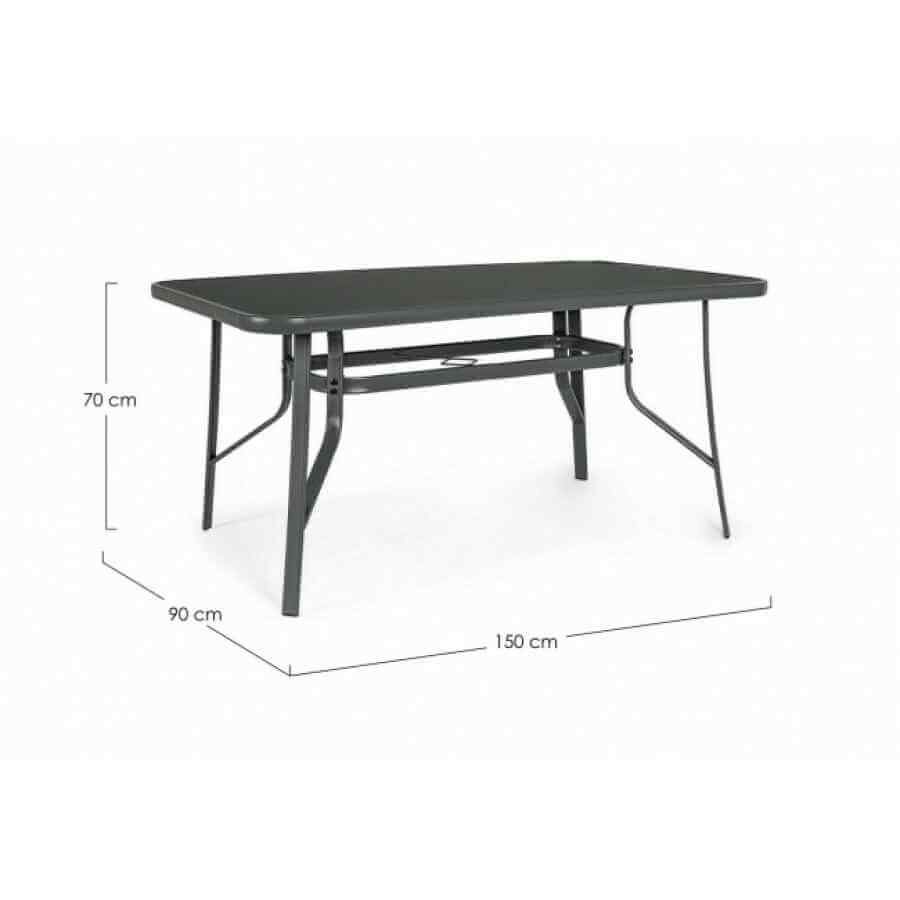 Tavolo da giardino con Foro per ombrellone 150X90 – MARTINEZ