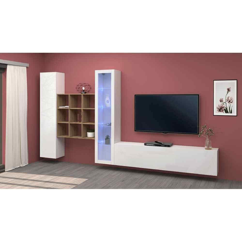 Parete Attrezzata Moderna per Soggiorno 350x30x180cm – ECHO