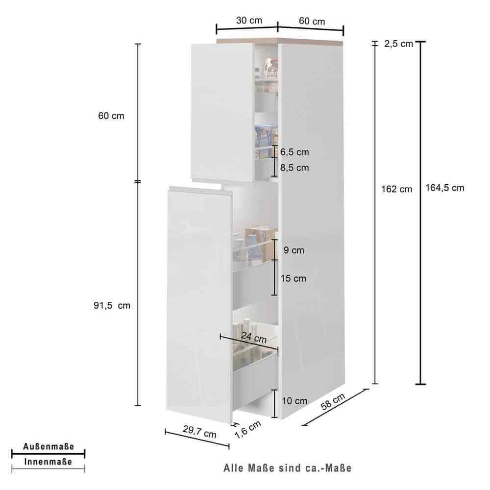 Mobile Portaspezie da 2 vani scorrevoli 30X60X164,5cm – NAUTILUS