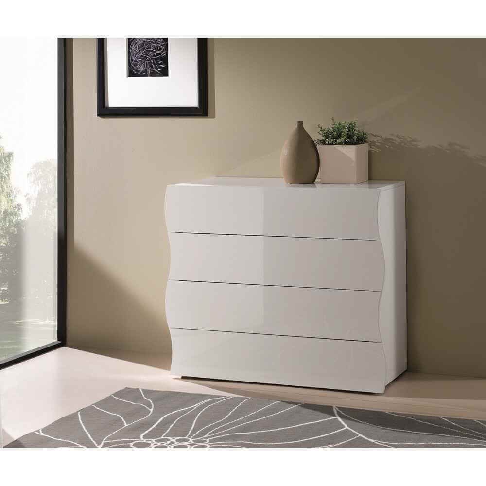 Comò Moderno per Camera Da Letto Con 4 Cassetti 98x40x81,5cm – APOLLO