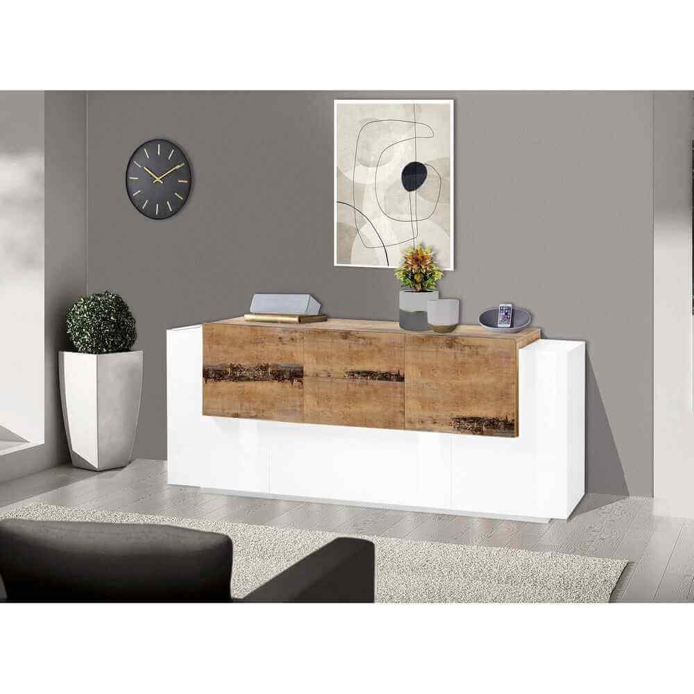 Madia 7 ante 2 cassetti per Soggiorno Moderna 220×40/45x86cm – ZENITH