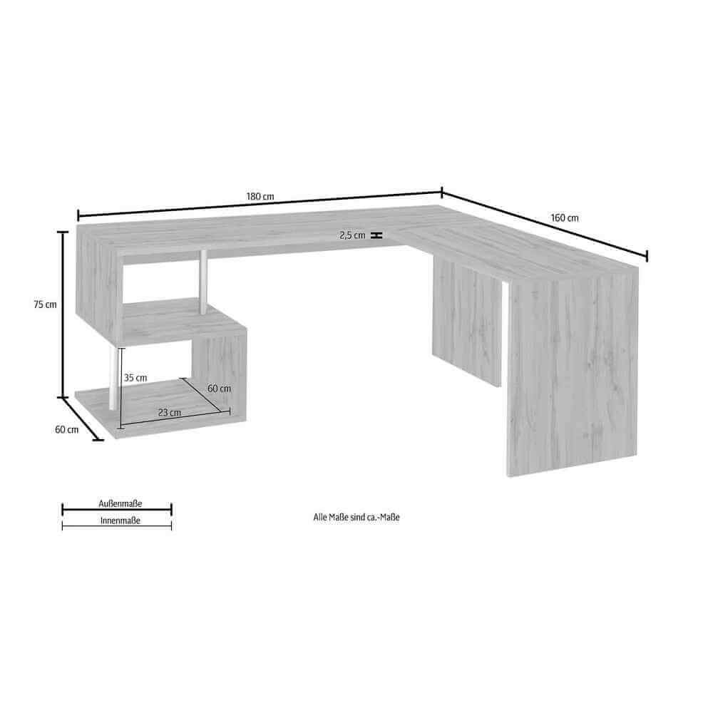 Scrivania Moderna Da Ufficio 160/180X60X77,5cm – HERMES