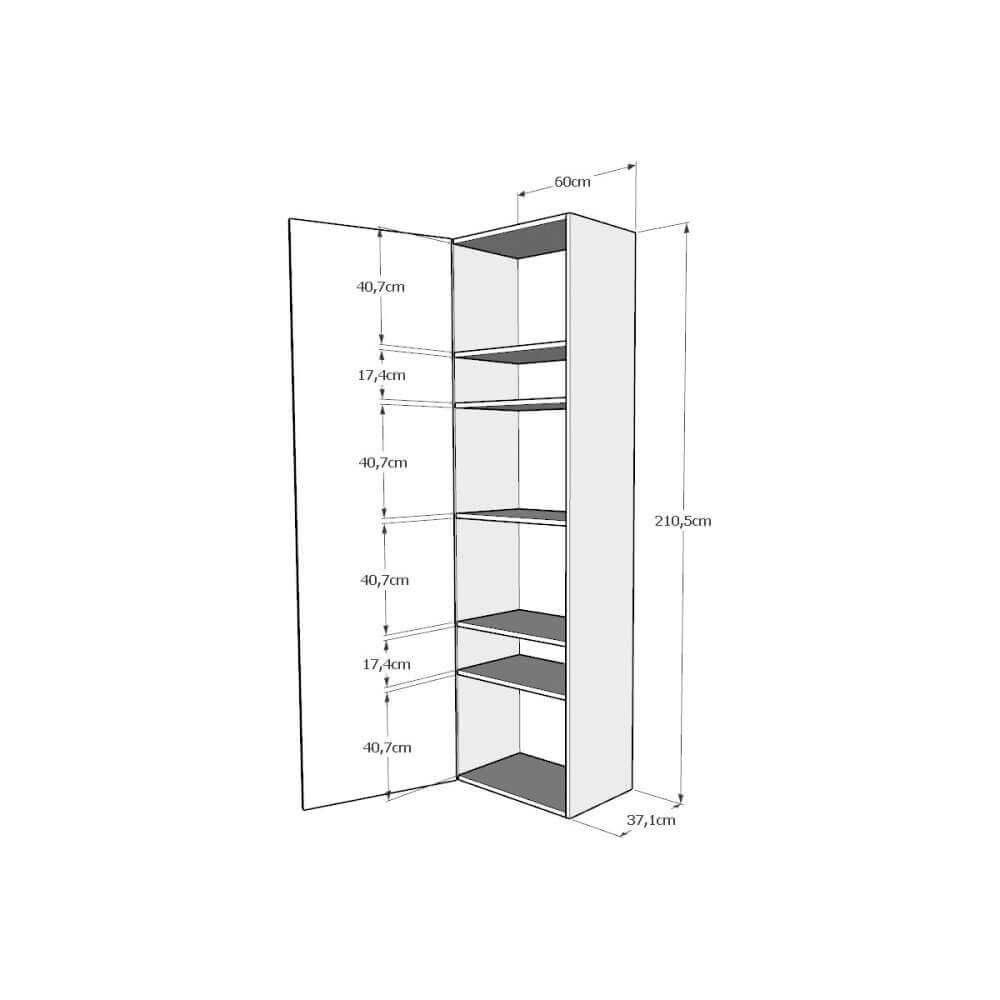 Base Colonna a terra L.60 H.210,3 P.39,2 sx-dx – ISOKA