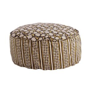 Pouf Calais nera con Tulipano Rombo D65X25 – ESOTICO