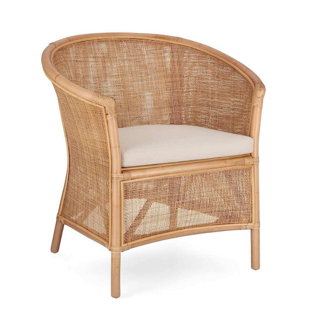 Poltrona in rattan con cuscino – MIRELLA