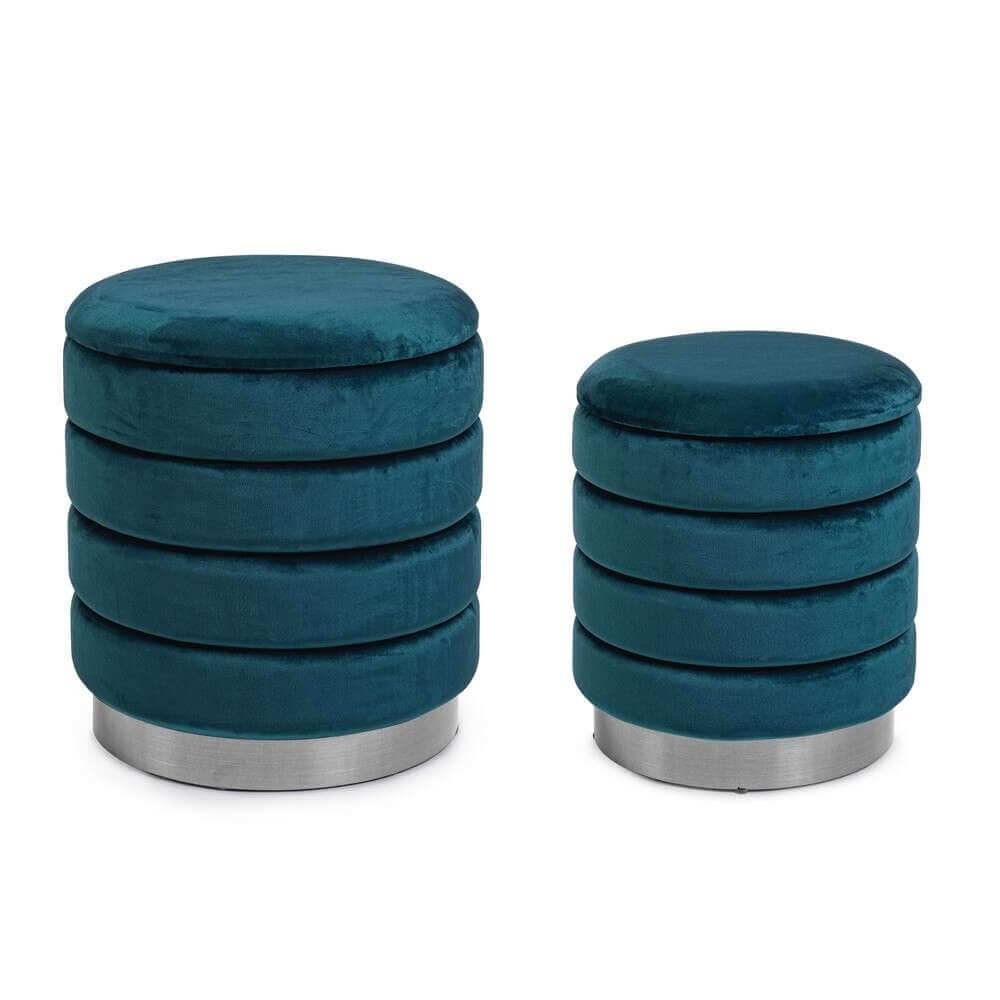 Set 2 Pouf Contenitore in velluto – TINI