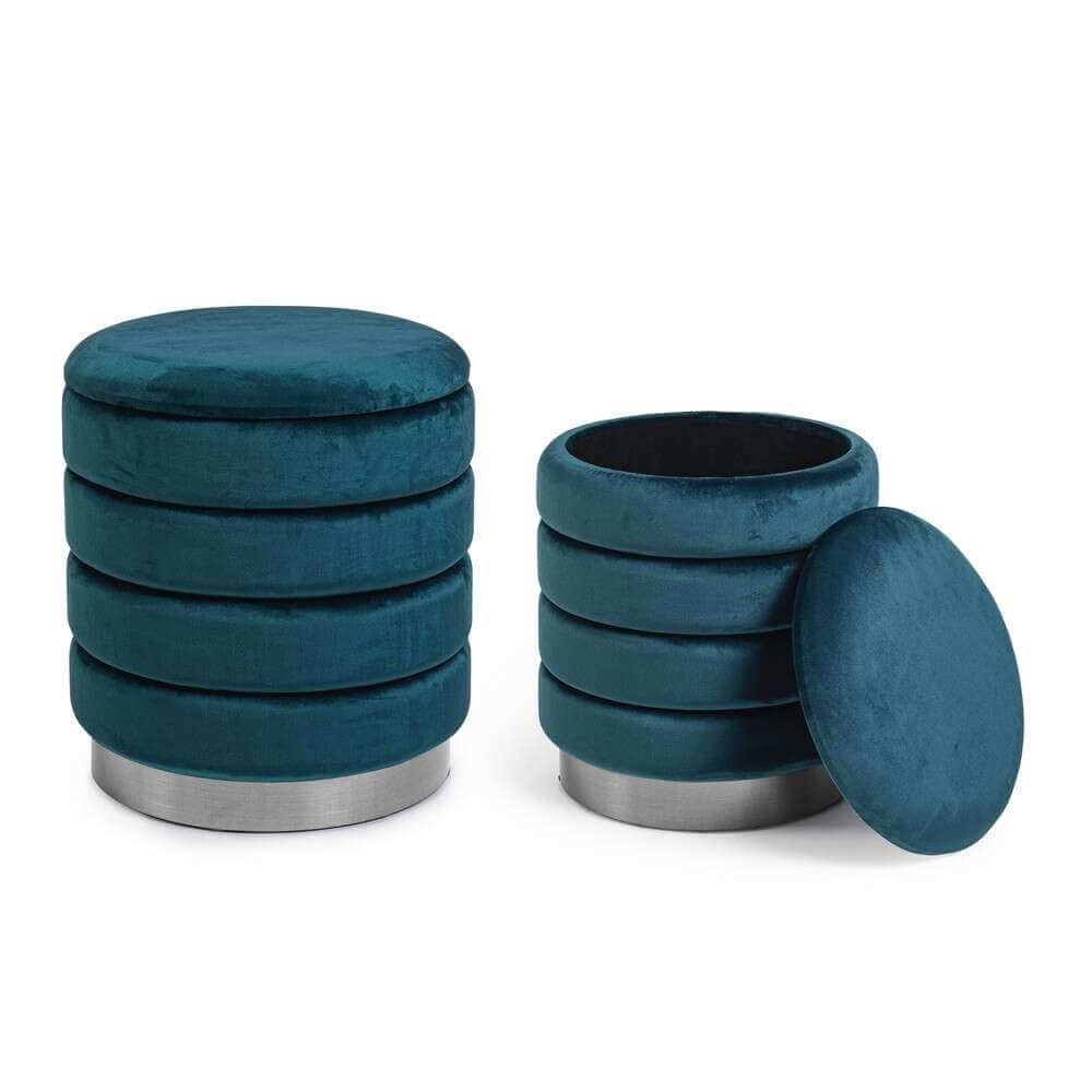 Set 2 Pouf Contenitore in velluto – TINI