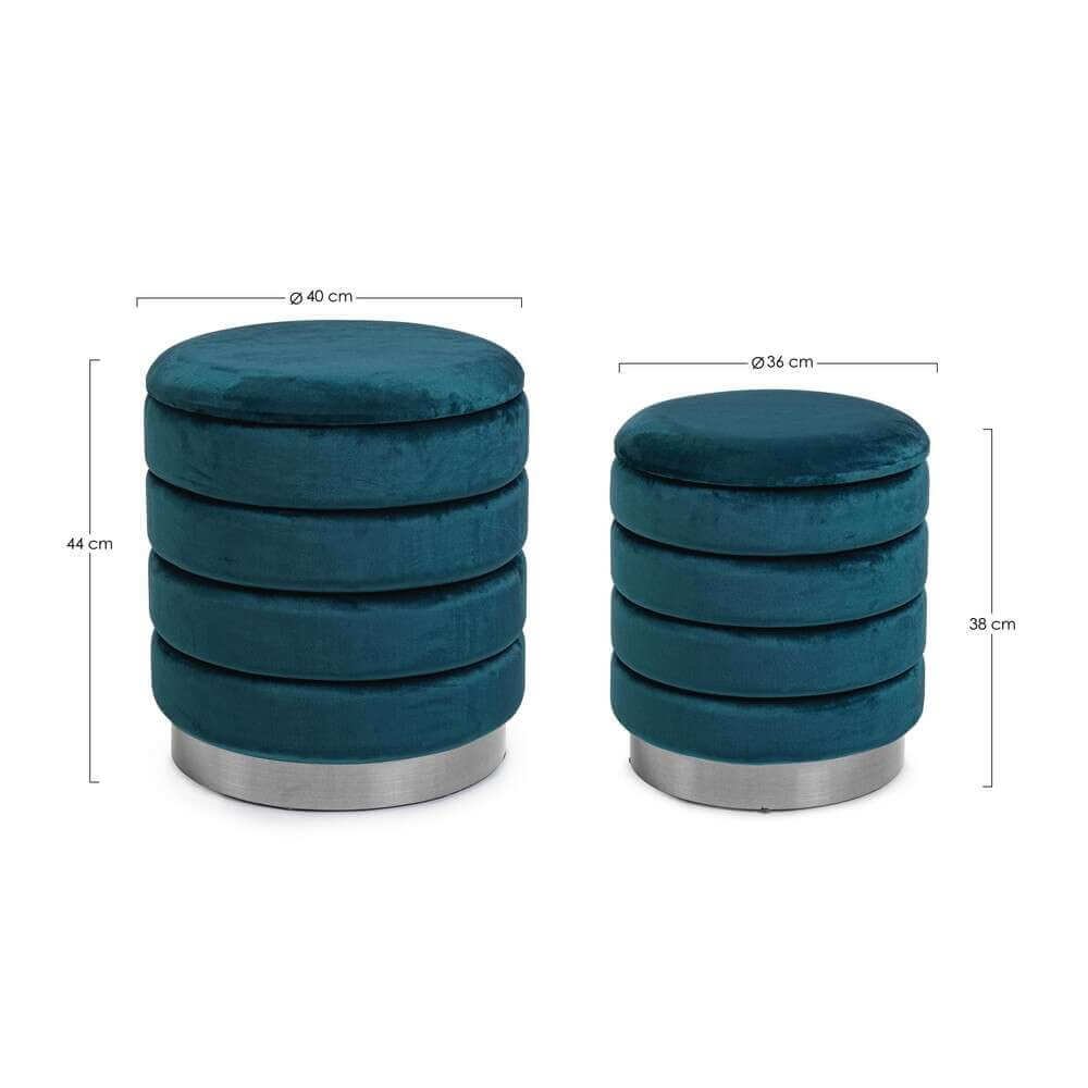 Set 2 Pouf Contenitore in velluto – TINI