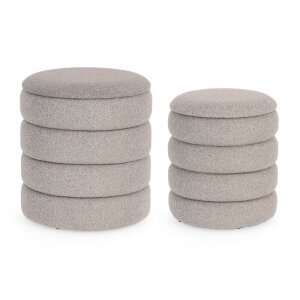 Set 2 Pouf Contenitore Gr Ch Boucle’ – JACKSON