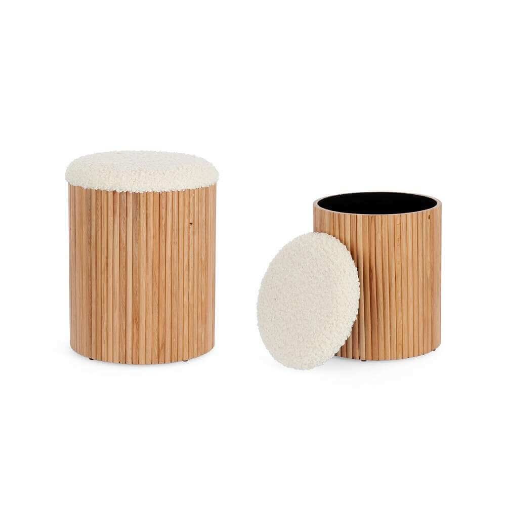 Set 2 Pouf Contenitore Neda Naturale Bia – RYAN