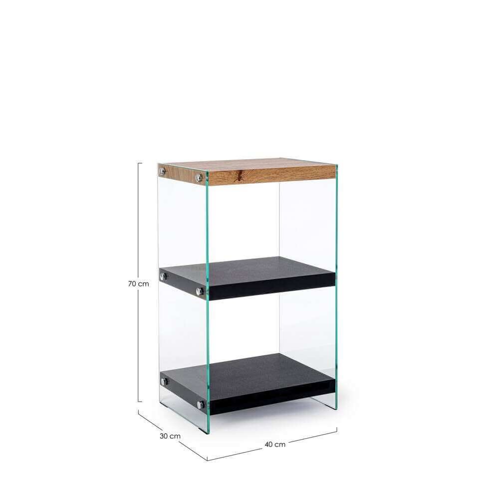 Libreria 3 piani Wood nera – SARA