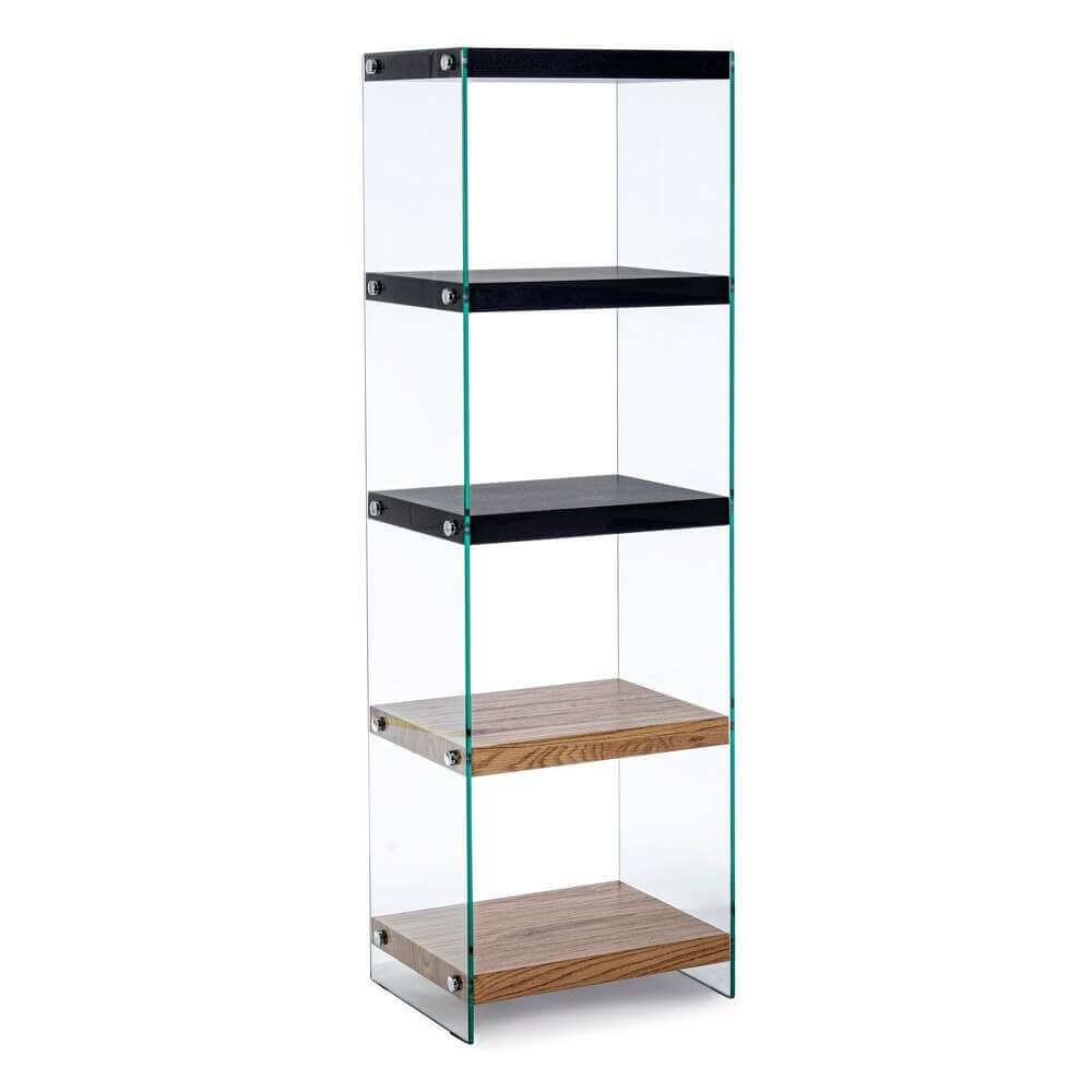 Libreria 5 piani Wood nera – SARA