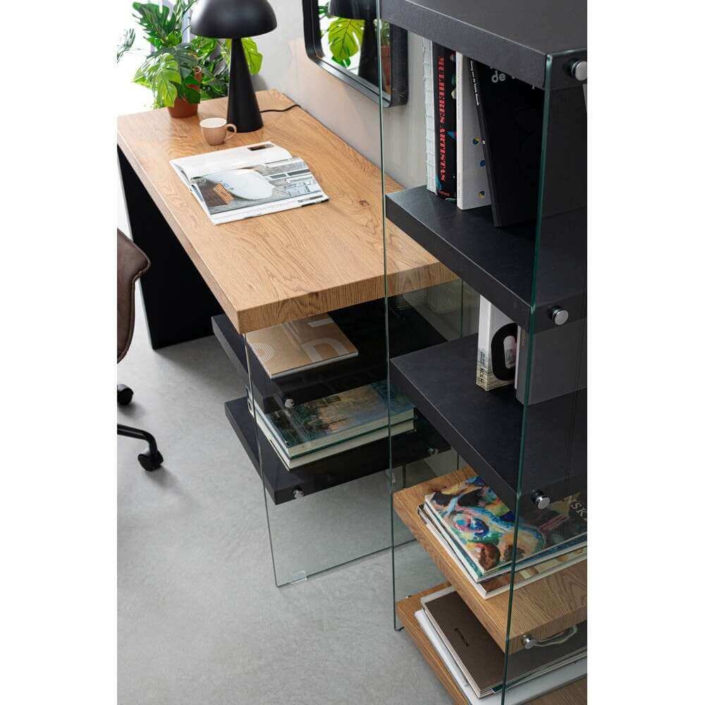 Libreria 5 piani Wood nera – SARA