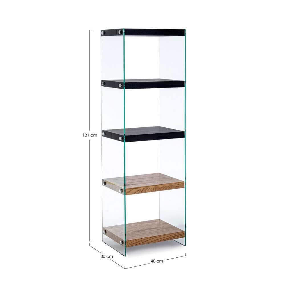 Libreria 5 piani Wood nera – SARA