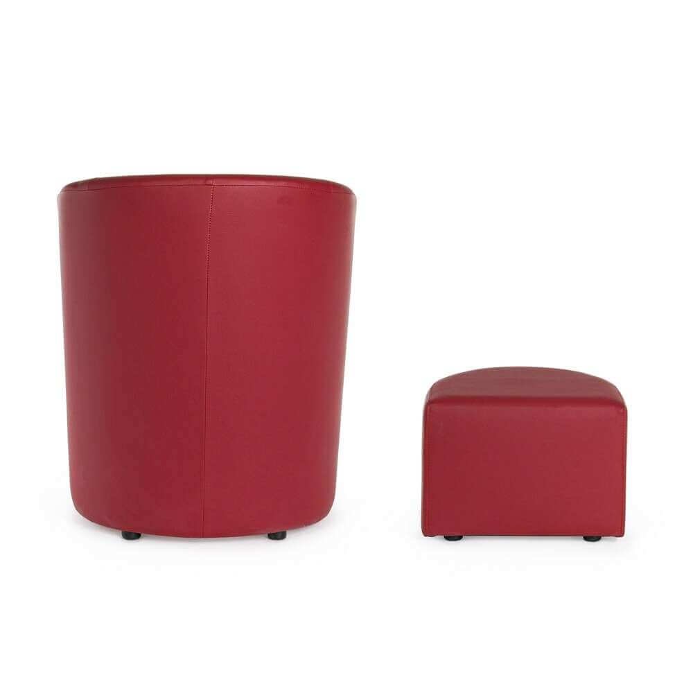 Poltrona con Pouf in ecopelle – ROBINSON