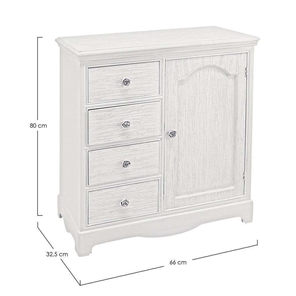 Credenza 1 anta 4 cassetti – IVORY