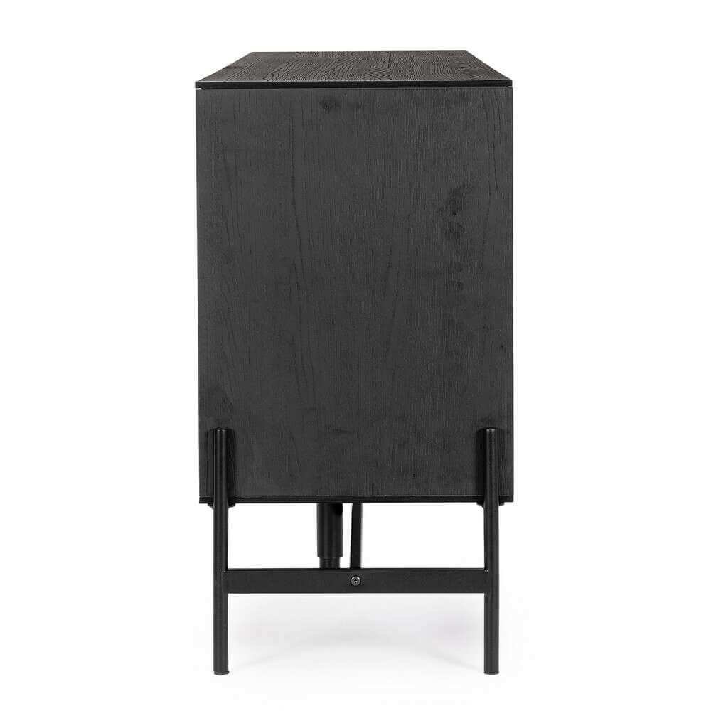 Credenza 2 ante 3 cassetti nera Naturale – ALESSIA