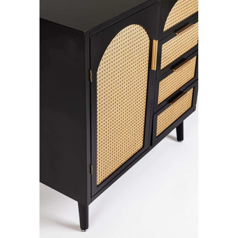 Credenza un’anta 4 cassetti nera ( Pezzi) – JOSIE