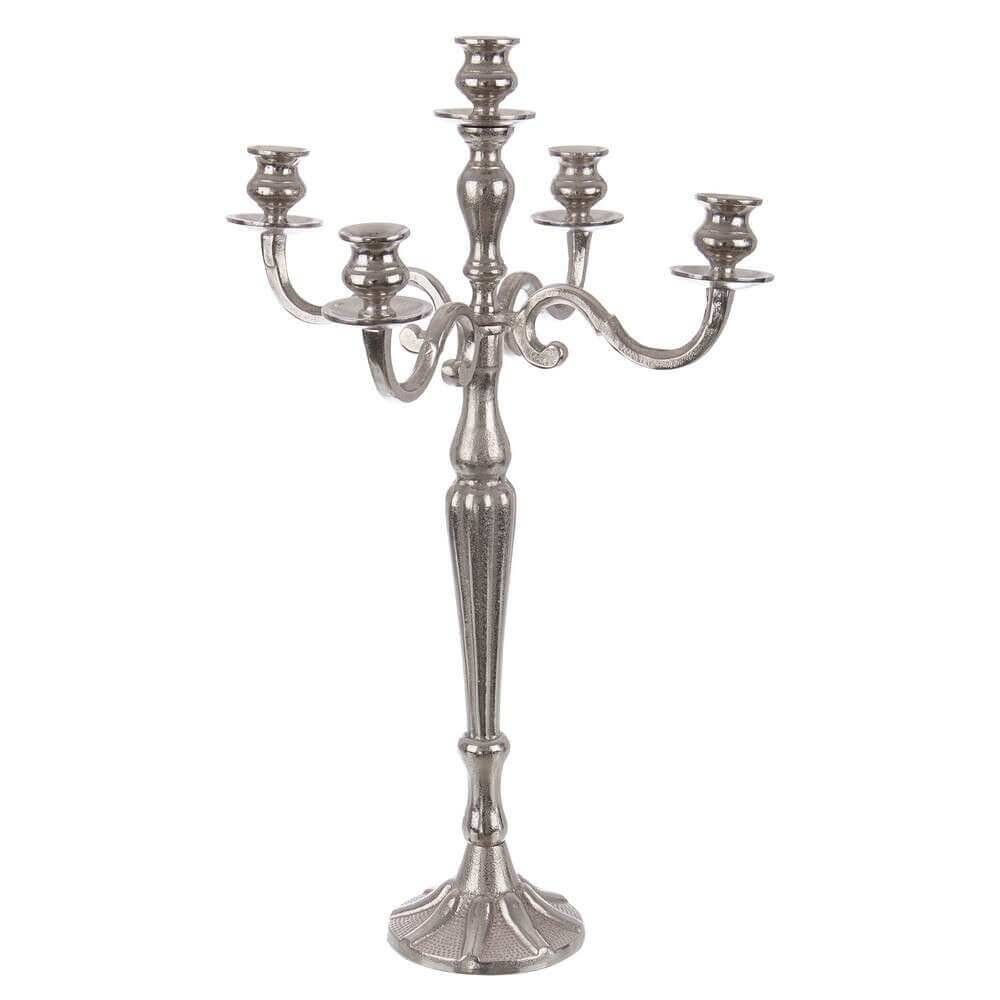 Candelabro Laryn 5 fuochi Argento H70 – Helindra