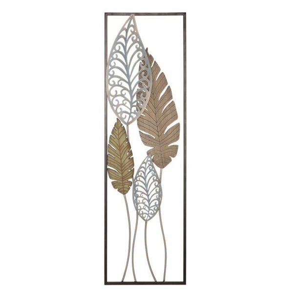 Decorazione parete ferro e legno foglie cm 30,5X2,5X99,5 – FOGLIA