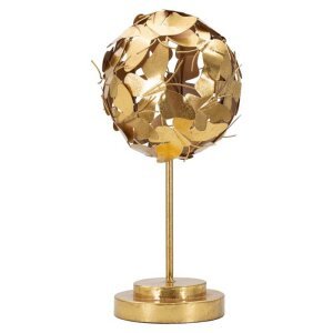 Soprammobile moderno in metallo dorato con sfera di farfalle – FARFALUX