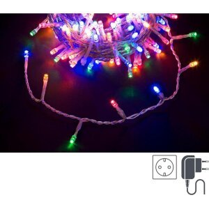 Luci Natale 180 LED Multicolore, Filo Trasparente 5mm, IP44 (12 Pezzi)