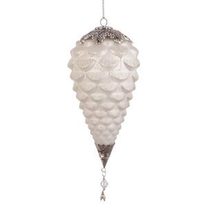 Pendaglio Fascinate Pigna Bianco D140mm (4 Pezzi)